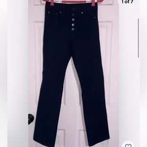 NWOT JOSEPH Gabardine Stretch Button Fly Trousers in Navy FR 34 (US XS)